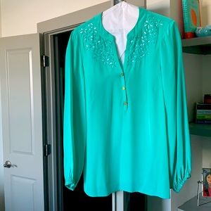 Lilly Pulitzer turquoise eyelet top